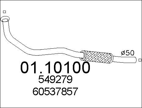 MTS 01.10100 - Tuyau d'échappement cwaw.fr