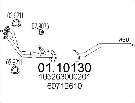 MTS 01.10130 - Tuyau d'échappement cwaw.fr