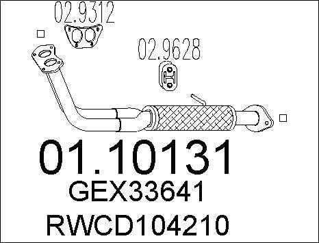 MTS 01.10131 - Tuyau d'échappement cwaw.fr