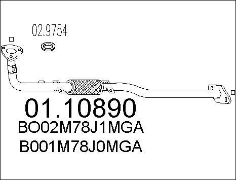 MTS 01.10890 - Tuyau d'échappement cwaw.fr