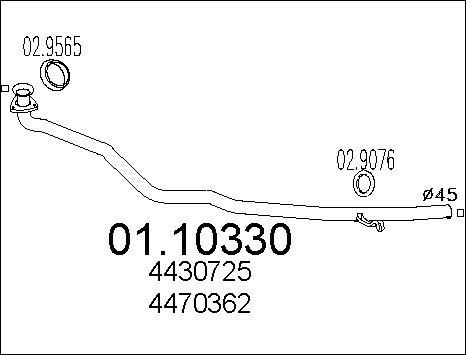 MTS 01.10330 - Tuyau d'échappement cwaw.fr