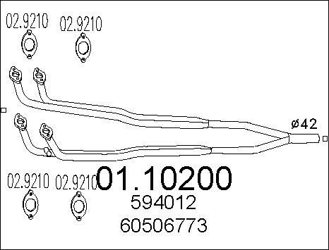 MTS 01.10200 - Tuyau d'échappement cwaw.fr