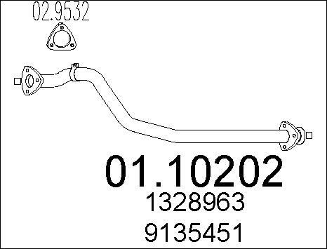 MTS 01.10202 - Tuyau d'échappement cwaw.fr