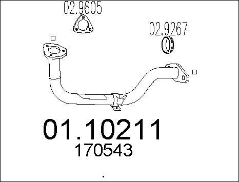 MTS 01.10211 - Tuyau d'échappement cwaw.fr