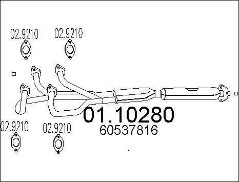 MTS 01.10280 - Tuyau d'échappement cwaw.fr