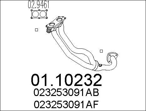 MTS 01.10232 - Tuyau d'échappement cwaw.fr