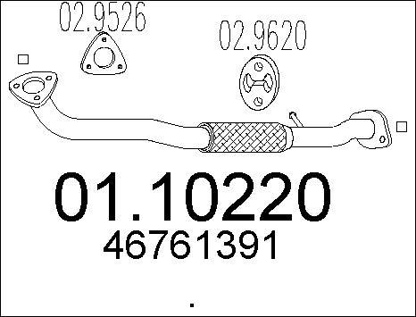 MTS 01.10220 - Tuyau d'échappement cwaw.fr