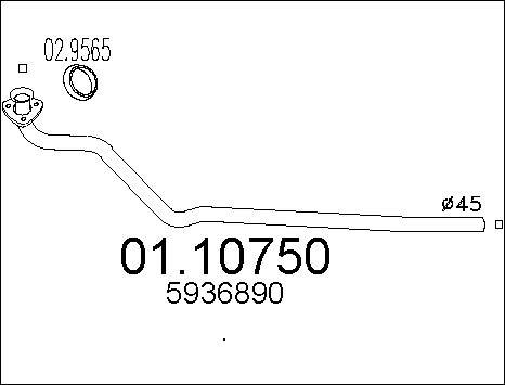 MTS 01.10750 - Tuyau d'échappement cwaw.fr