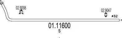 MTS 01.11600 - Tuyau d'échappement cwaw.fr