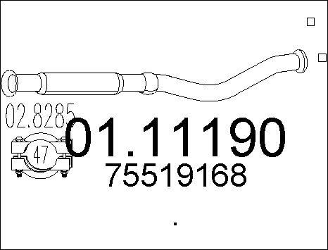 MTS 01.11190 - Tuyau d'échappement cwaw.fr