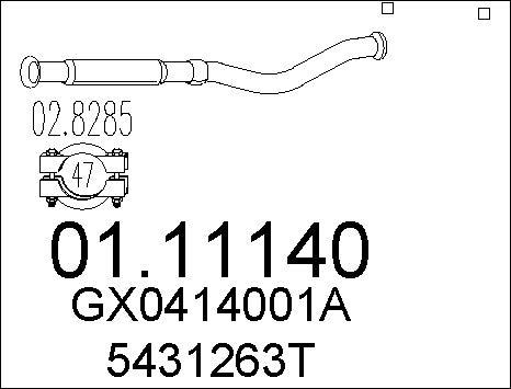 MTS 01.11140 - Tuyau d'échappement cwaw.fr