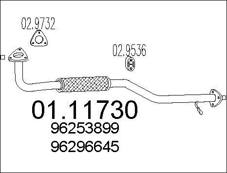 MTS 01.11730 - Tuyau d'échappement cwaw.fr