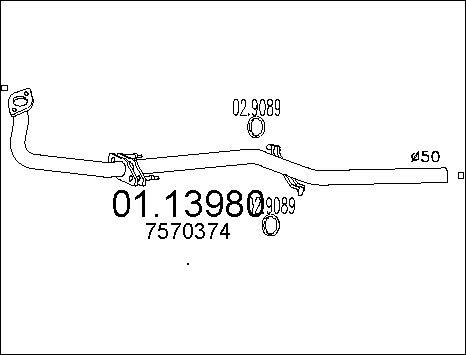 MTS 01.13980 - Tuyau d'échappement cwaw.fr