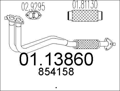 MTS 01.13860 - Tuyau d'échappement cwaw.fr