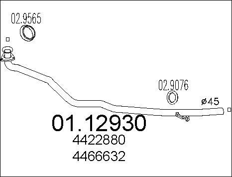 MTS 01.12930 - Tuyau d'échappement cwaw.fr