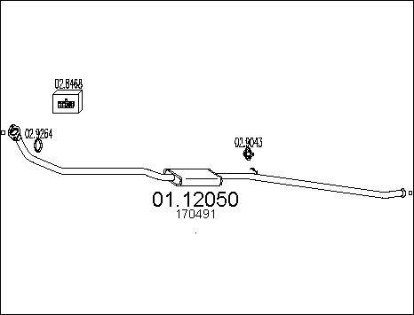 MTS 01.12050 - Tuyau d'échappement cwaw.fr