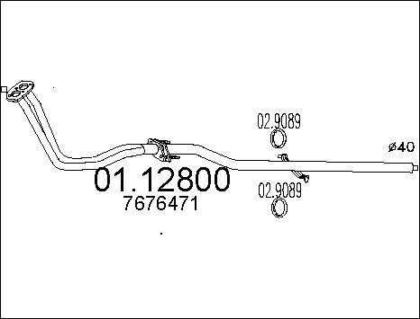 MTS 01.12800 - Tuyau d'échappement cwaw.fr