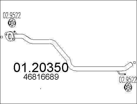 MTS 01.20350 - Tuyau d'échappement cwaw.fr