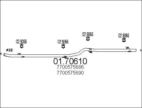 MTS 01.70610 - Tuyau d'échappement cwaw.fr