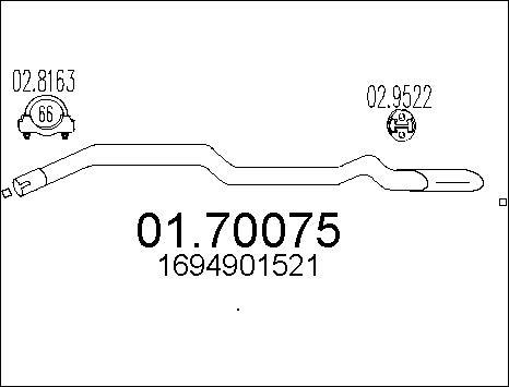 MTS 01.70075 - Tuyau d'échappement cwaw.fr