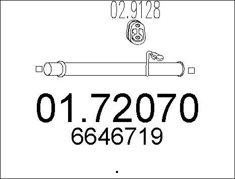 MTS 01.72070 - Tuyau d'échappement cwaw.fr