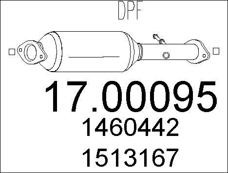 MTS 17.00095 - Filtre à particules / à suie, échappement cwaw.fr