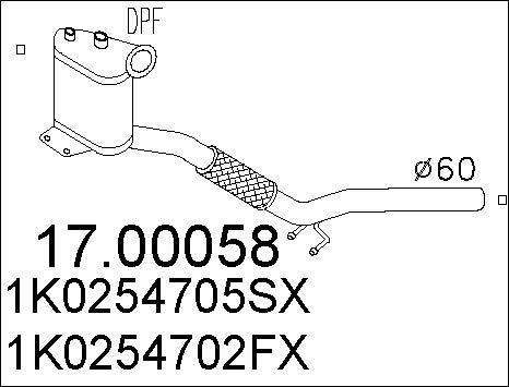 MTS 17.00058 - Filtre à particules / à suie, échappement cwaw.fr