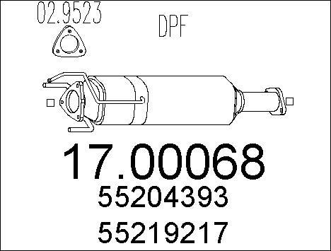 MTS 17.00068 - Filtre à particules / à suie, échappement cwaw.fr