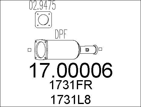 MTS 17.00006 - Filtre à particules / à suie, échappement cwaw.fr