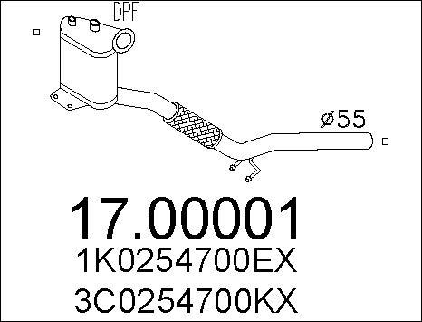 MTS 17.00001 - Filtre à particules / à suie, échappement cwaw.fr