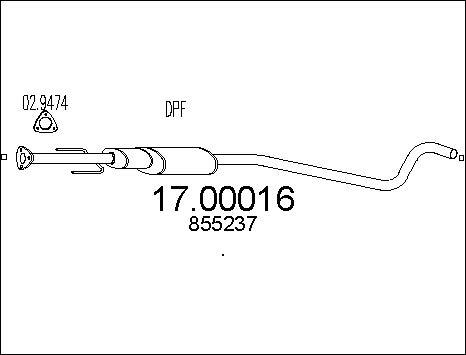 MTS 17.00016 - Filtre à particules / à suie, échappement cwaw.fr