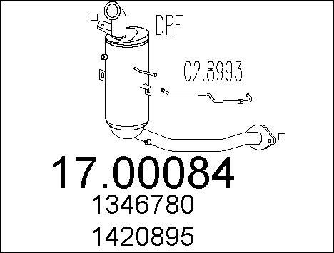 MTS 17.00084 - Filtre à particules / à suie, échappement cwaw.fr