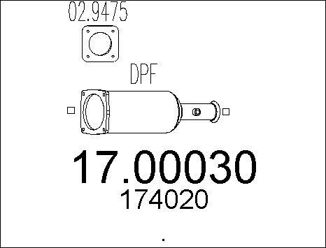 MTS 17.00030 - Filtre à particules / à suie, échappement cwaw.fr