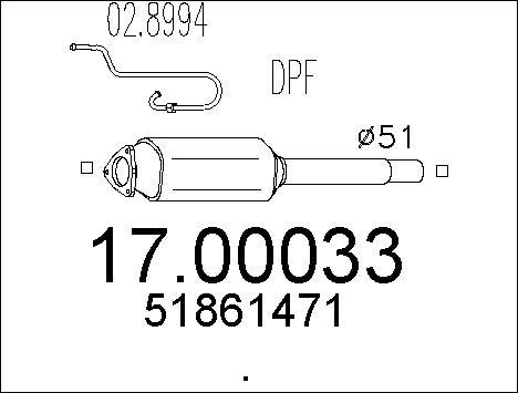 MTS 17.00033 - Filtre à particules / à suie, échappement cwaw.fr