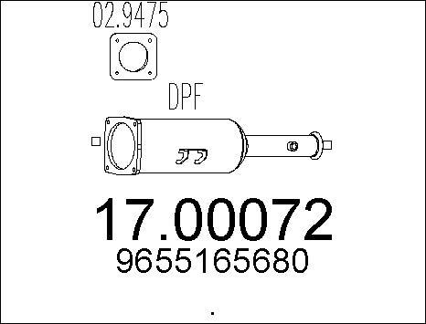 MTS 17.00072 - Filtre à particules / à suie, échappement cwaw.fr