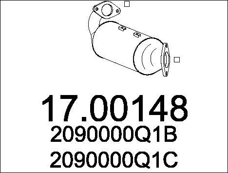 MTS 17.00148 - Filtre à particules / à suie, échappement cwaw.fr