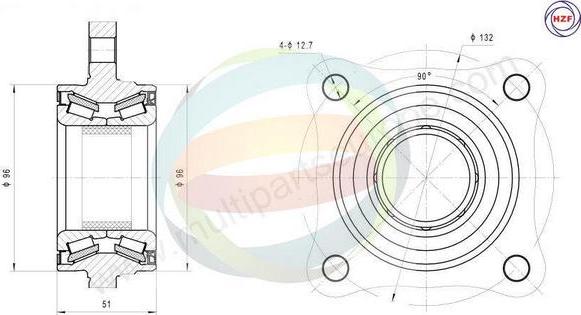 Multiparts 70-090091 - Kit de roulements de roue cwaw.fr