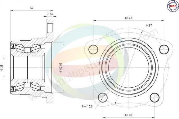 Multiparts 70-090042 - Kit de roulements de roue cwaw.fr