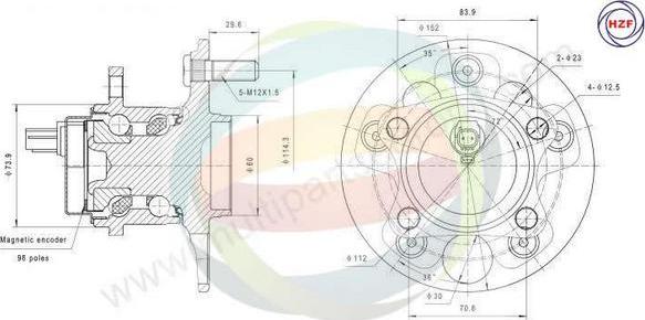 Multiparts 70-090054 - Kit de roulements de roue cwaw.fr