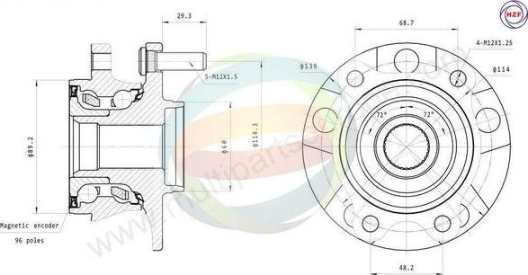 Multiparts 70-090051 - Kit de roulements de roue cwaw.fr