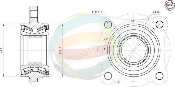 Multiparts 70-090086 - Kit de roulements de roue cwaw.fr