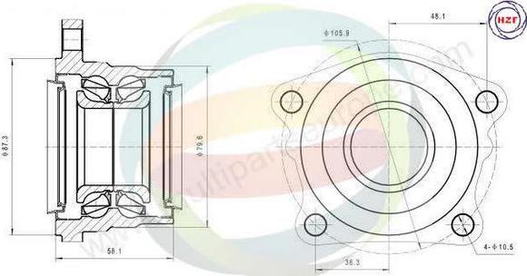 Multiparts 70-090031 - Kit de roulements de roue cwaw.fr