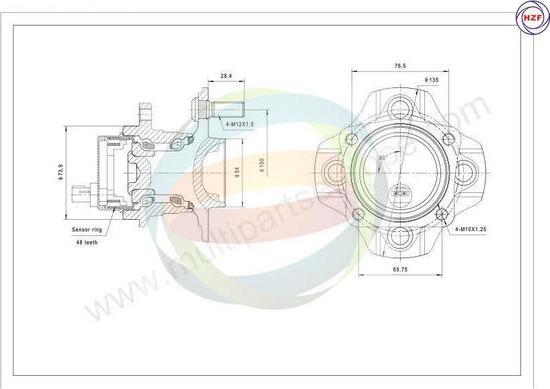 Multiparts 70-090107 - Kit de roulements de roue cwaw.fr