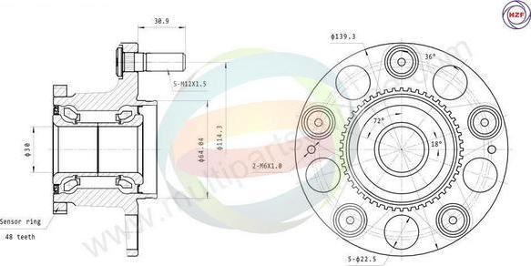 Multiparts 70-040053 - Kit de roulements de roue cwaw.fr