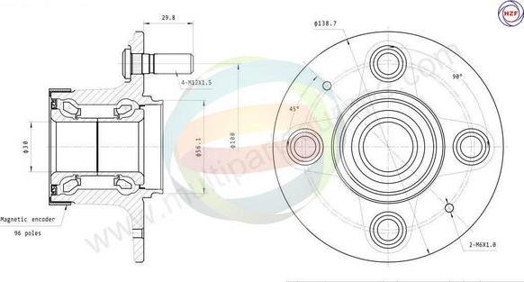 Multiparts 70-040064 - Kit de roulements de roue cwaw.fr