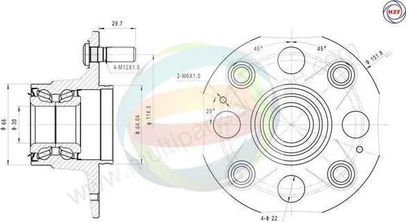 Multiparts 70-040008 - Kit de roulements de roue cwaw.fr