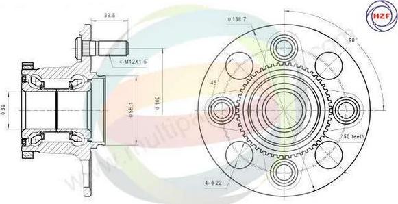 Multiparts 70-040074 - Kit de roulements de roue cwaw.fr