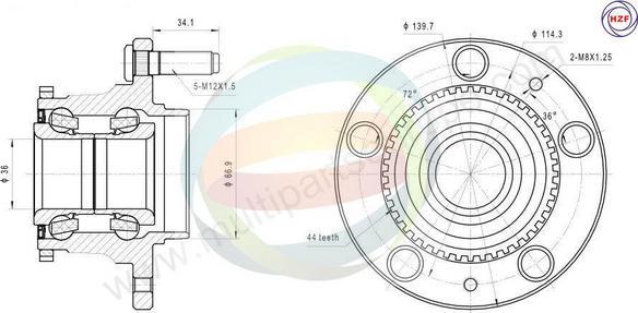 Multiparts 70-050041 - Kit de roulements de roue cwaw.fr