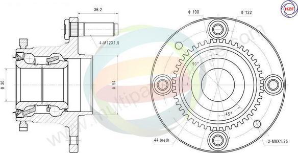 Multiparts 70-050028 - Kit de roulements de roue cwaw.fr