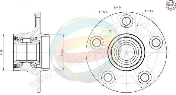 Multiparts 70-060046 - Kit de roulements de roue cwaw.fr